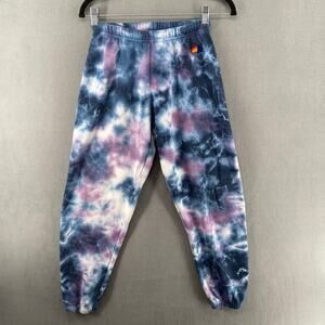 Aviator Nation Hand Dyed Joggers Sweatpants Unisex Small Lounge Purple Blue Boho